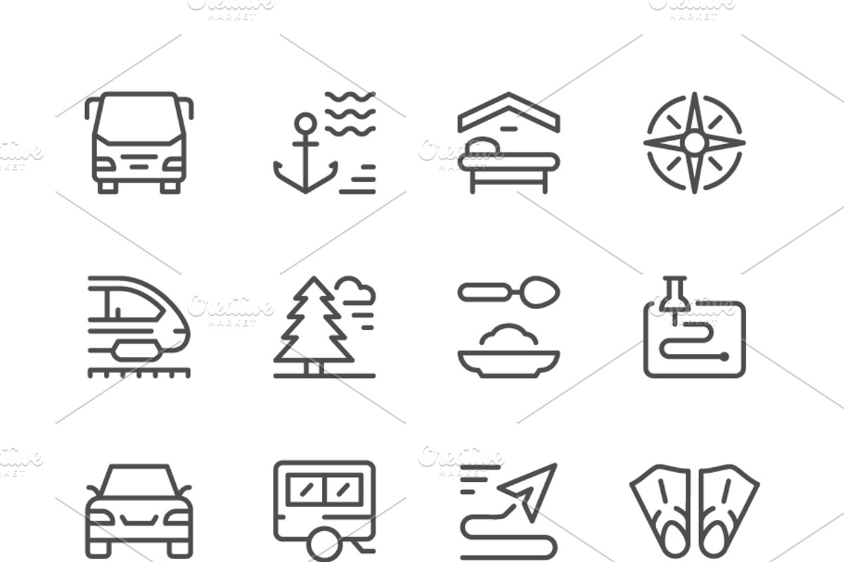 Set line icons of travel, an Outline Icon by motorama (Photo 1 of 2)