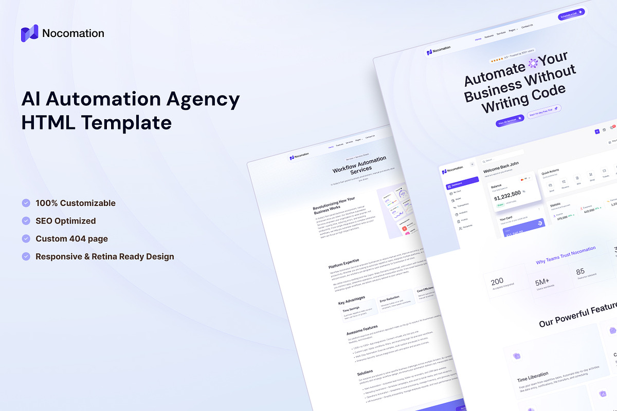 Nocomation, Technology HTML Template, a HTML Template by TNCFlow (Photo 1 of 5)