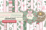 Coquette Christmas Digital Paper, a Pattern Graphic by JennyL Designs (Thumbnail 1 of 8)
