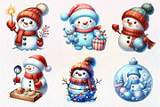 Christmas Snowman Clipart, an Illustration by Dream Creation (Thumbnail 4 of 5)