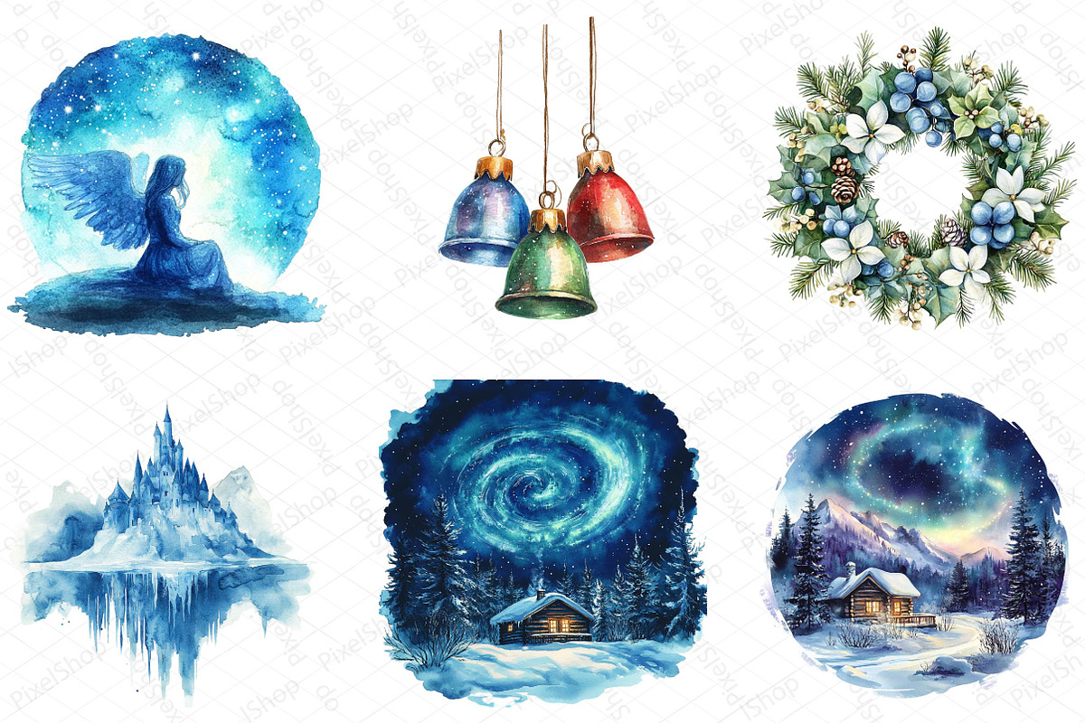 Christmas Polar Lights Clipart Bundl, an Illustration by DreamPrint404 (Photo 6 of 6)