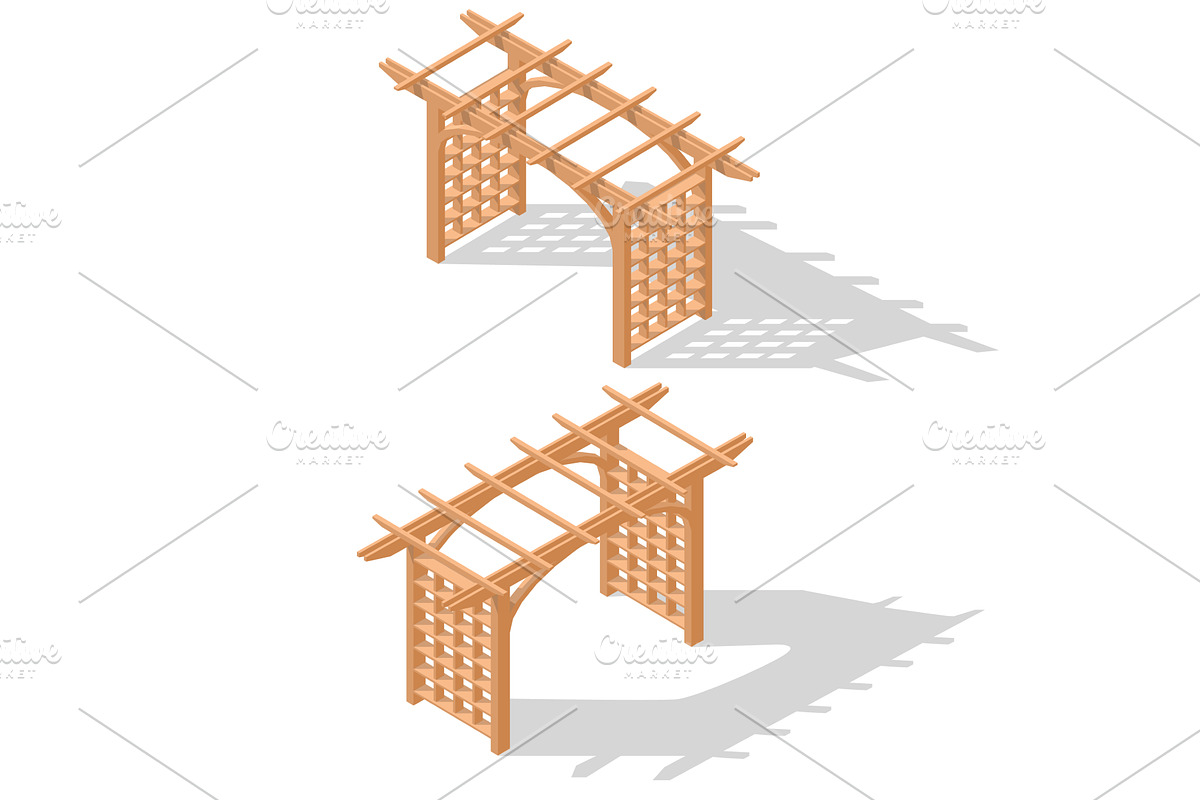 Gate pergola icon isometric vector, an Illustration by piter.goskov