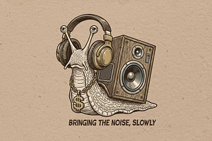 Snails and sound illustration, an Animal Illustration by Vectorlina