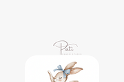 12 Boho Bunny Clipart, an Animal Illustration by Pati Charm Studio (Thumbnail 6 of 8)