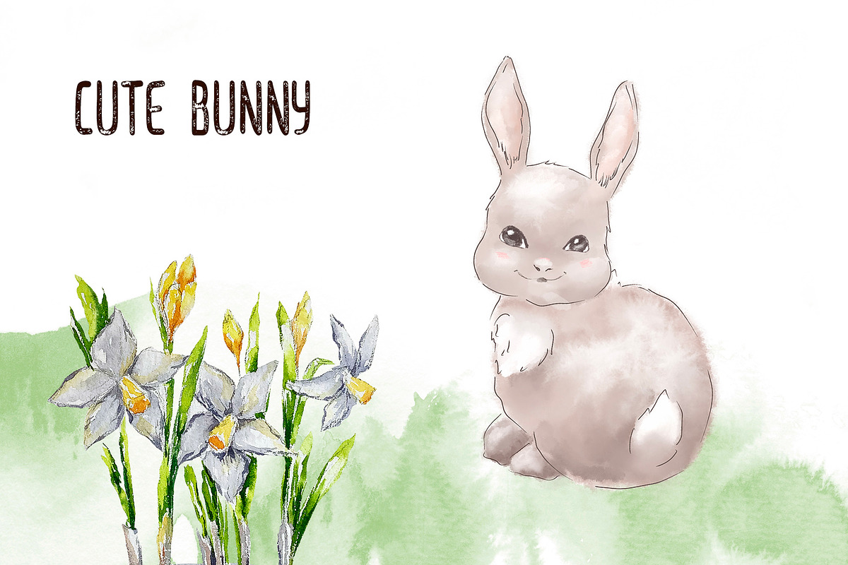 Happy easter watercolor clipart, an Object Graphic by Lidia's watercolor world (Photo 7 of 8)