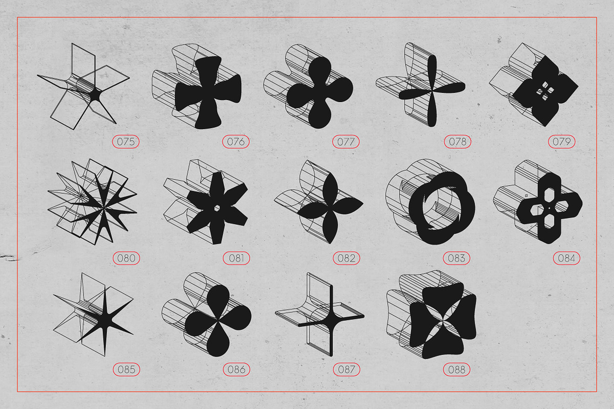 3D Wireframe Isometric Shapes | 2, an Object Graphic by MaximGertsen (Photo 7 of 11)