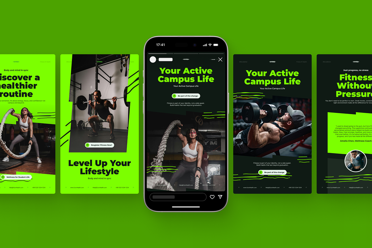 Vyro - Healthy Fitness Social Media, a Social Media Template by SLAB! Design (Photo 3 of 8)
