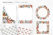 Snowy Houses. Watercolor Winter set, an Illustration by Hanna's ArtLab (Thumbnail 5 of 7)