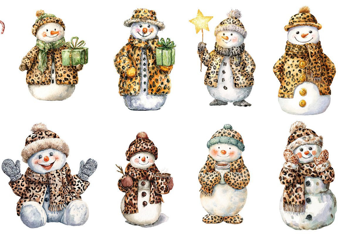 Winter Glitter Snowman Clipart, an Illustration by Designworld (Photo 2 of 4)
