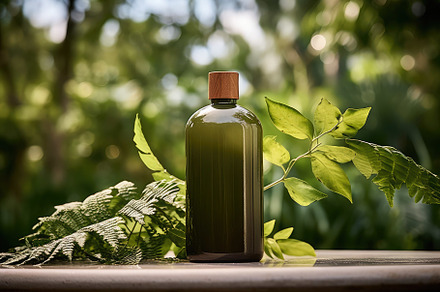 Display of natural spa product bottl, a Photo by SaroStock