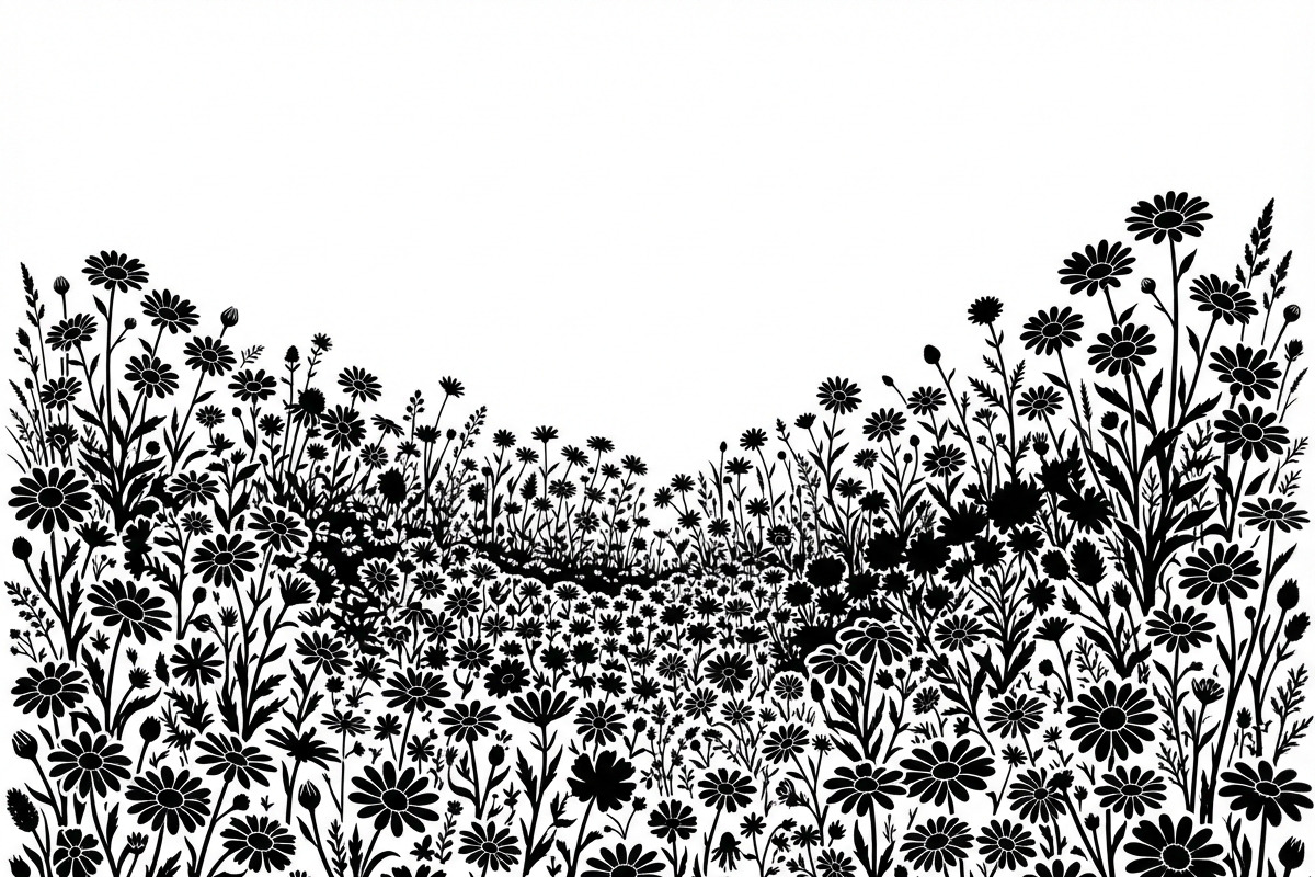 60 Daisy Flower Field Silhouette, a Seasonal Illustration by Amazin_art (Photo 8 of 28)