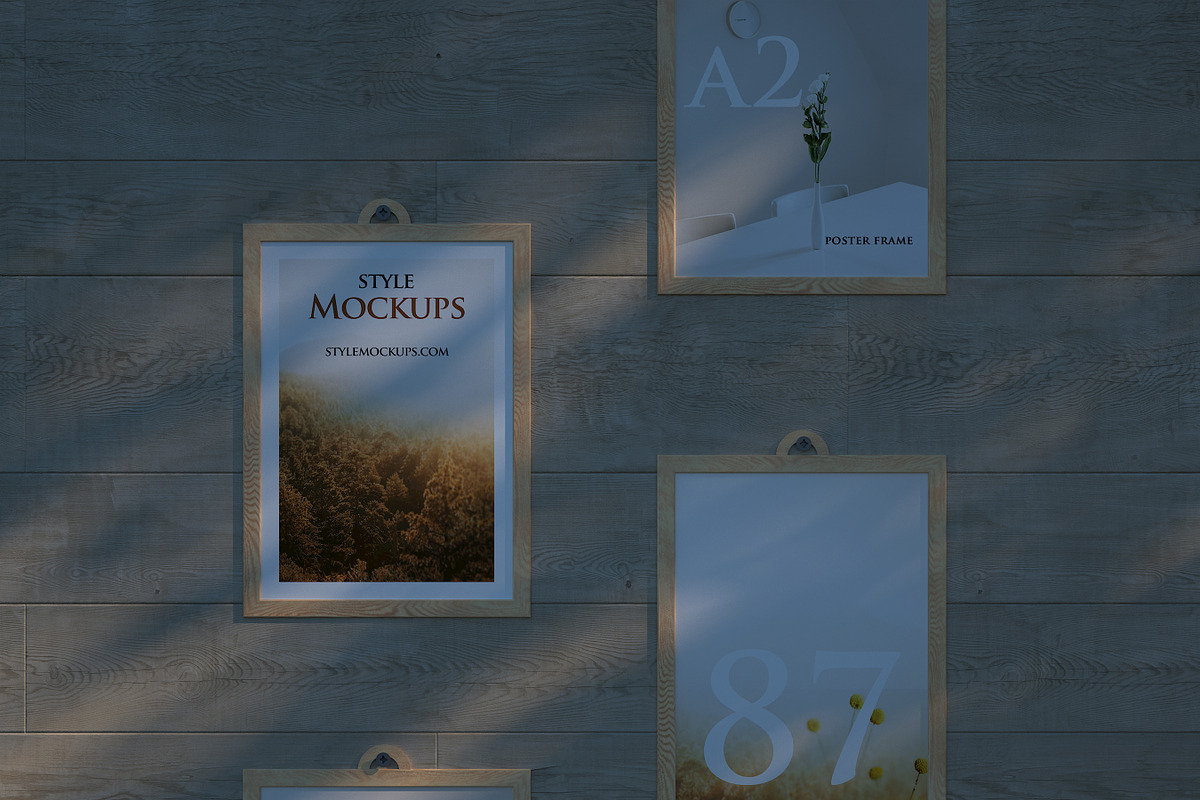 Set of Poster Frame Mockups, a Print Template by StyleMockups (Photo 8 of 11)