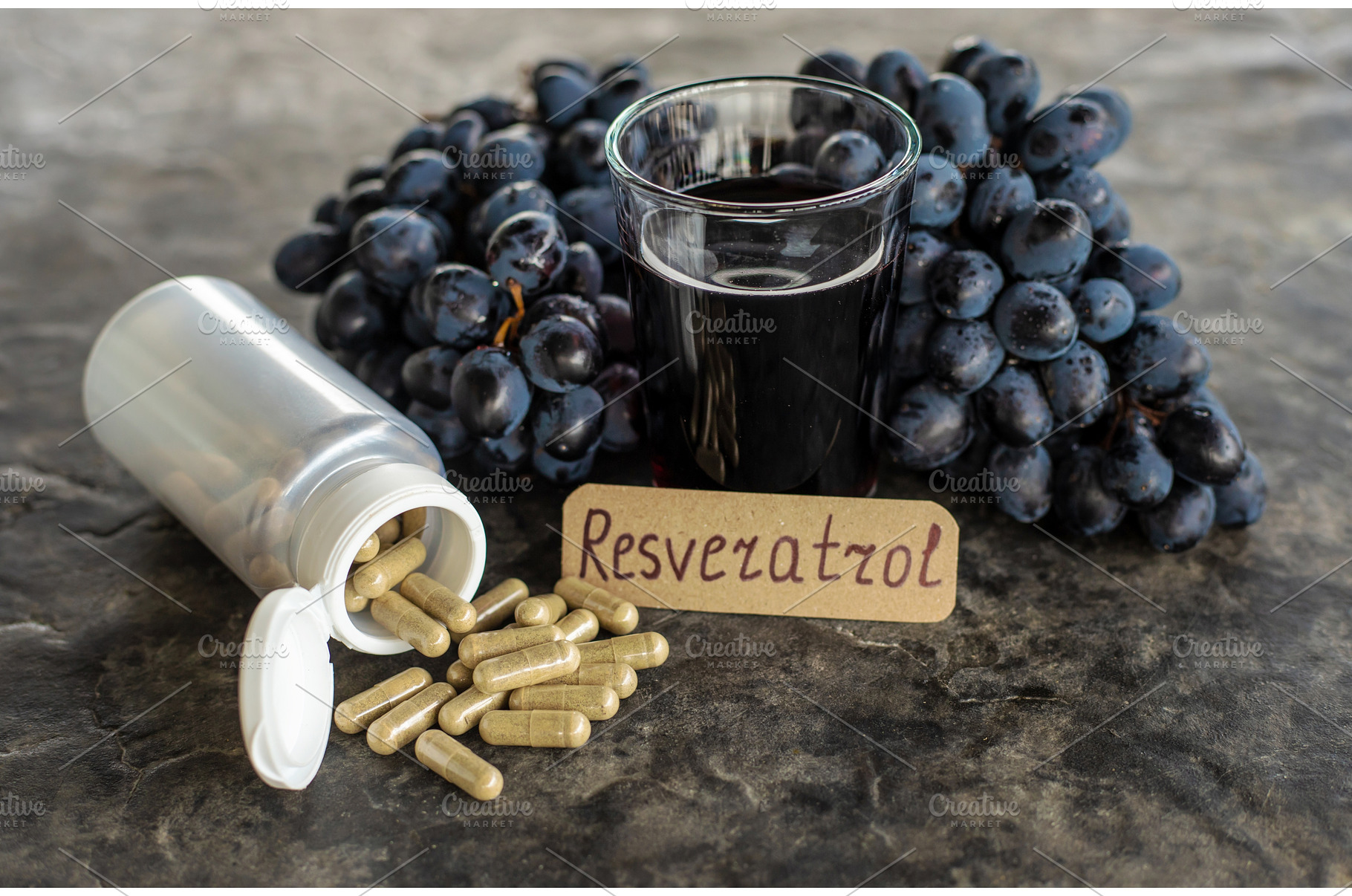 Resveratrol supplements and, a Food & Drink Photo by yanadjana