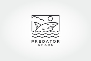 Shark logo vector, Fish Shark logo, a Branding & Logo Template by PrastHF