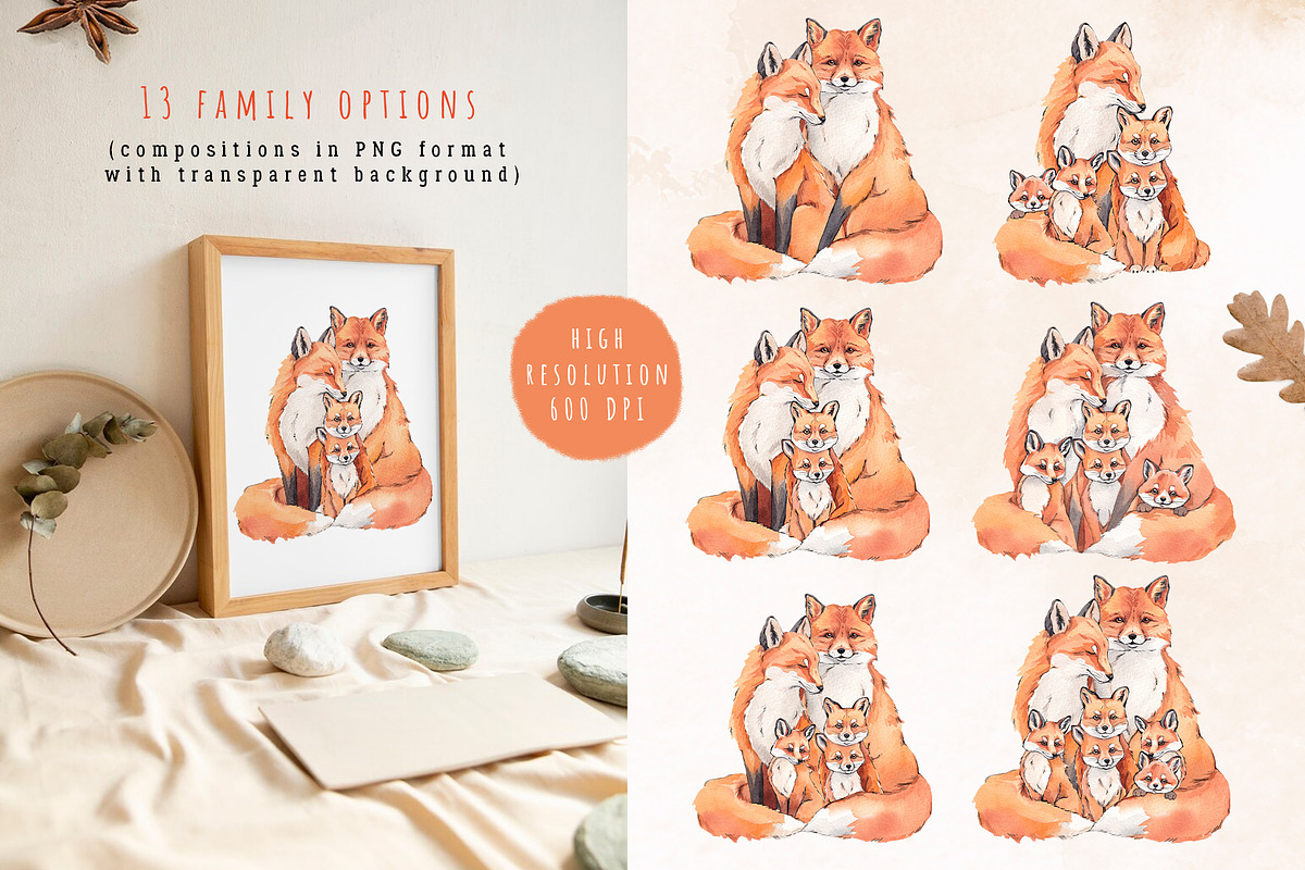 Fox family creator, an Animal Illustration by VerAna (Photo 4 of 14)
