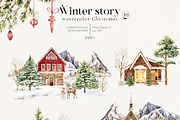 Winter story-watercolor Christmas, a Seasonal Illustration by Pamyatka Shop (Thumbnail 5 of 27)