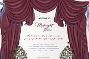 Midnight Town – Winter Line Art, a Seasonal Illustration by Mio Buono (Thumbnail 3 of 18)