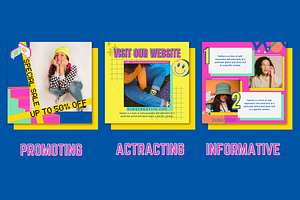 90's Colorful Fashion Canva Template