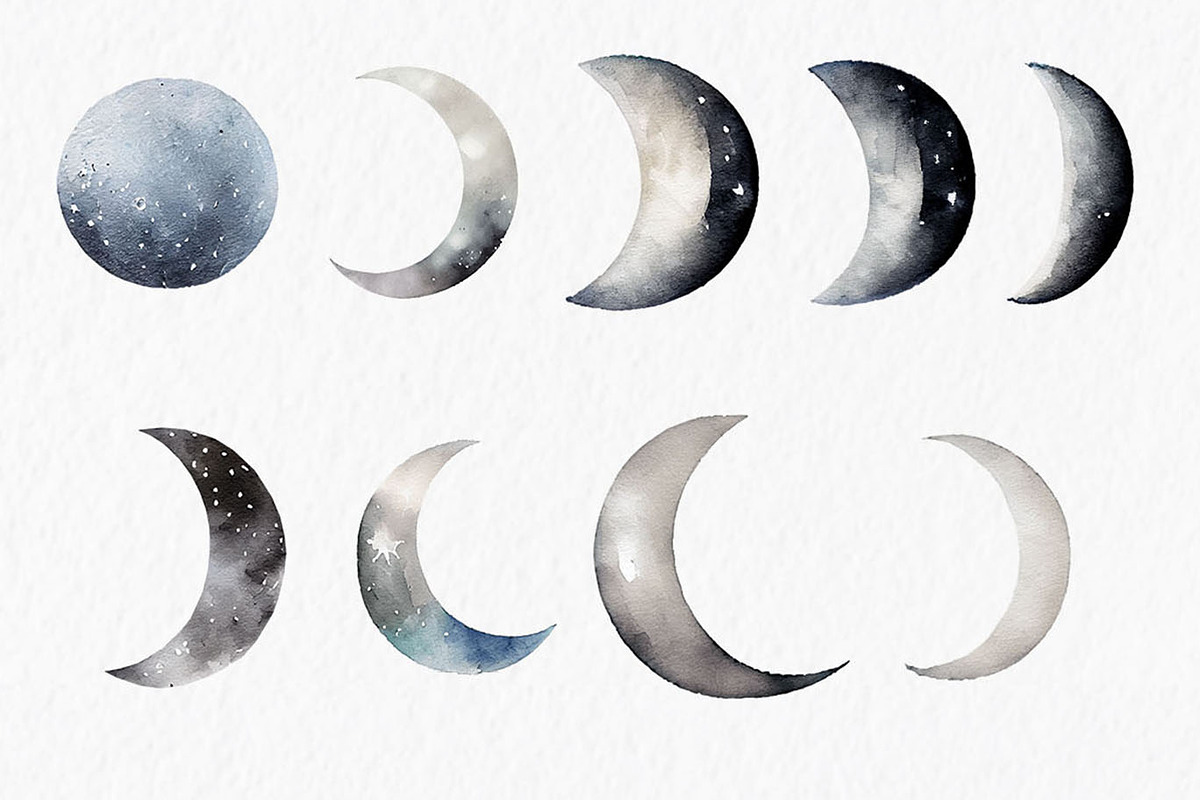 Silver stars and moon Clipart, an Object Graphic by MyLittleMeow (Photo 5 of 5)