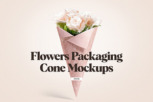 Flowers Packaging Cone Mockups, a Product Mockup by rebrandy