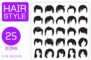 Hairstyle and Wig Icons Set, a Solid Icon by Designfour (Thumbnail 1 of 7)