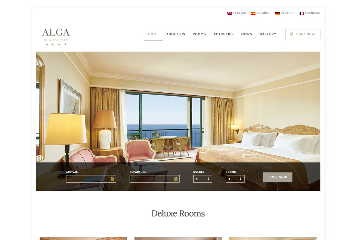Alga - Hotel, Resort & Spa WordPress, a WordPress Template by uvathemes