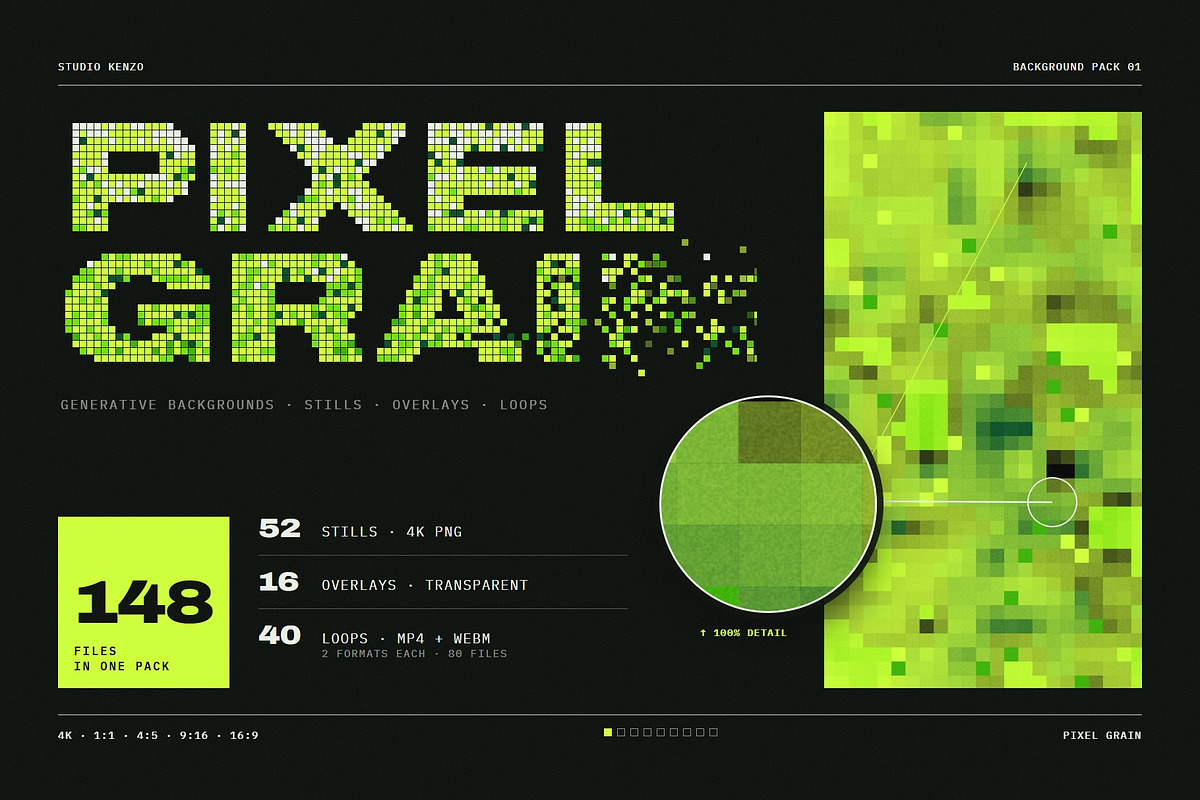 Pixel Grain: 148 Backgrounds & Loops, a Background Graphic by Studio Kenzo (Photo 1 of 10)