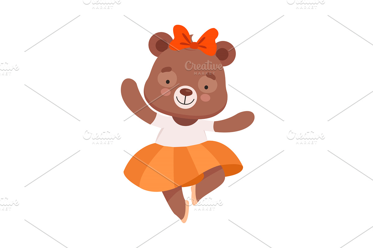 Smiling Bear Character Wearing, an Animal Illustration by TopVectors