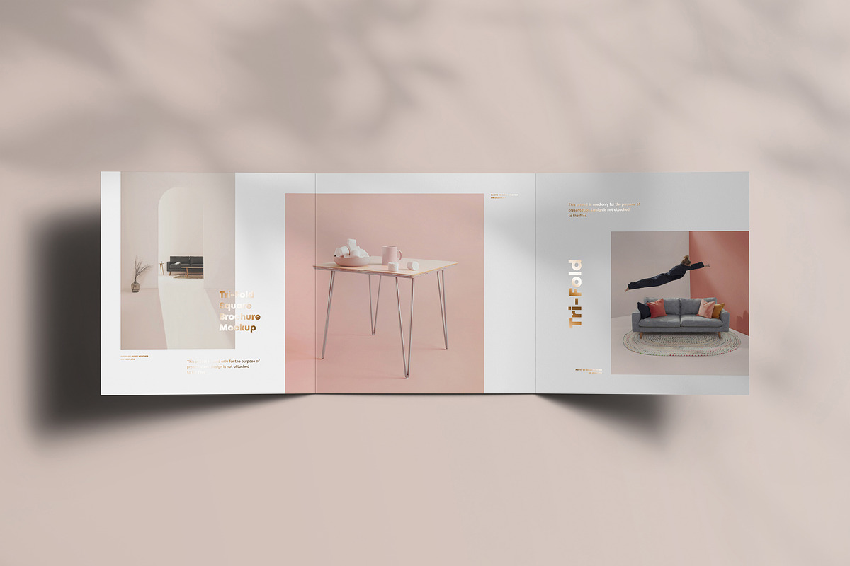Tri-Fold Square Brochure Mock-up, an Advertising Mockup by Yogurt86 (Photo 16 of 16)