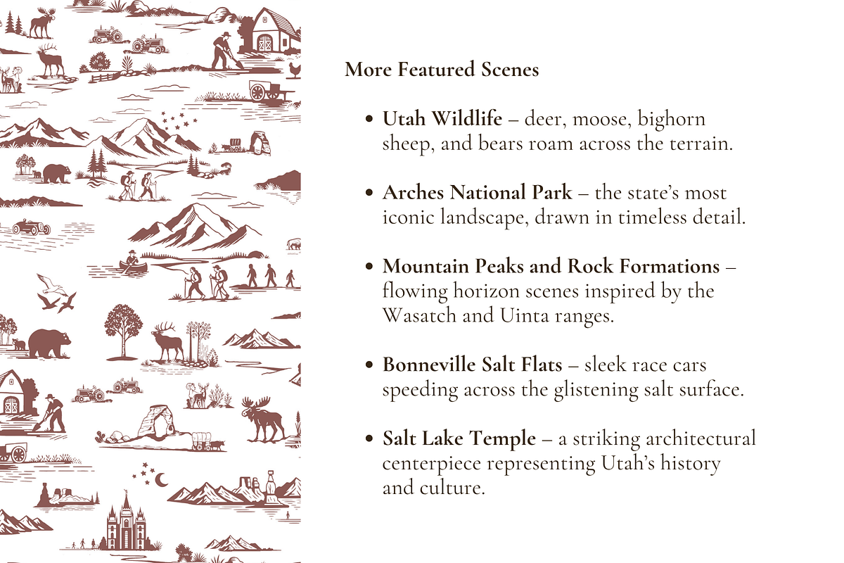 Utah Seamless Toile Pattern Set, a Background Graphic by Hughes Studio (Photo 4 of 8)