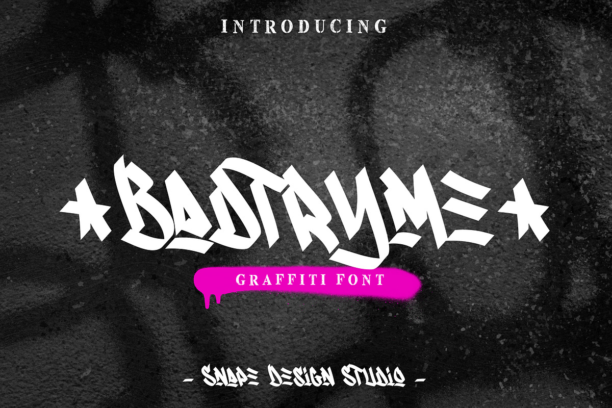Badtryme - Graffiti Font, a Font by Snape Design Studio (Photo 1 of 5)