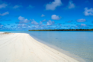 Pristine white sand beach of Tereia in Maupiti, French Polynesia, a Photo by GoodGoods