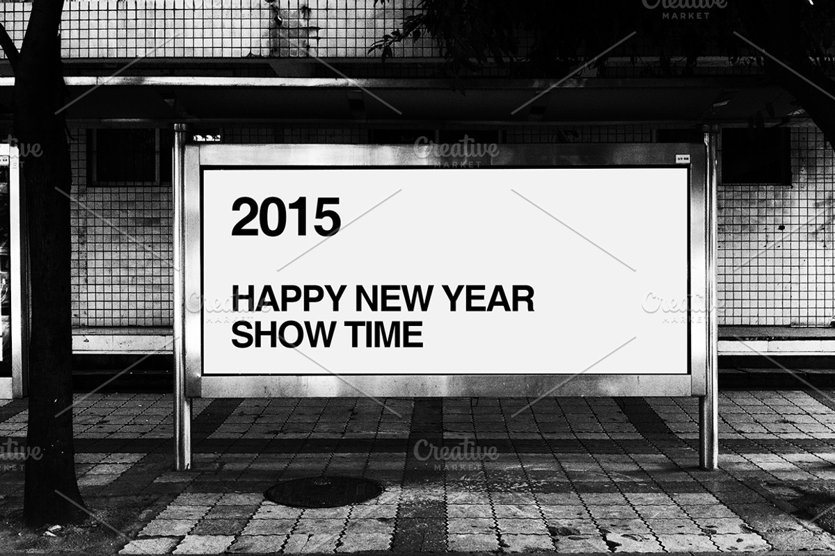 Bus Stop Mock-up(B&W Type), an Advertising Mockup by SuperBY Market (Photo 2 of 2)