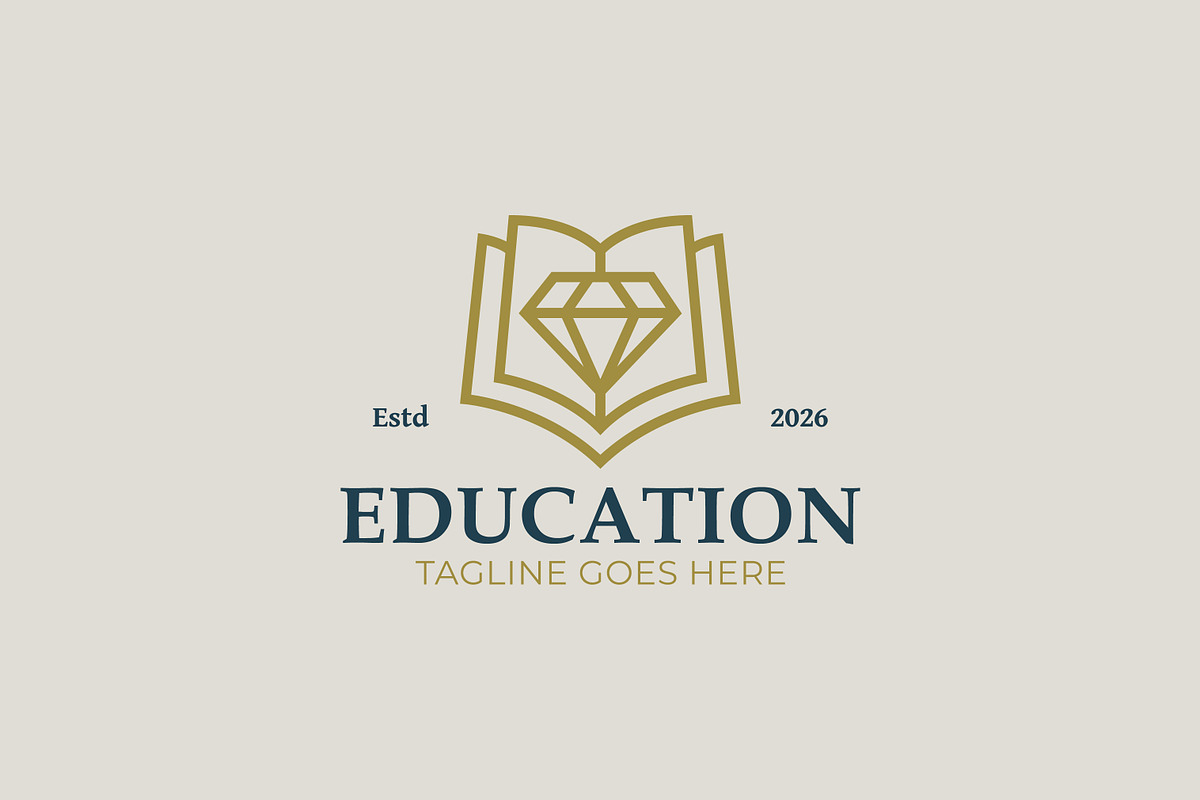 Education Book Diamond Luxury Logo, a Branding & Logo Template by Signatoro (Photo 3 of 3)