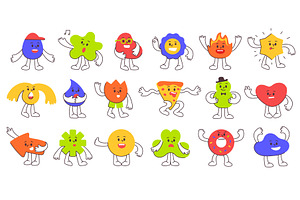 Cute abstract shape cartoon mascots, an Illustration by winwin.art