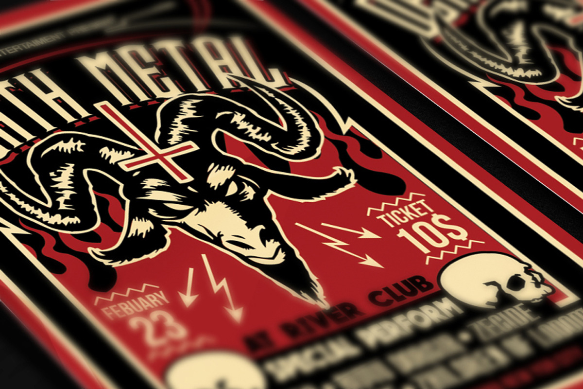 Death Metal Satanic Poster Flyer, a Flyer Template by Muhamad Iqbal hidayat (Photo 4 of 4)