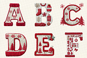 Knitted Christmas Alphabet Clipart, an Illustration by DreamCafeArt (Thumbnail 2 of 7)