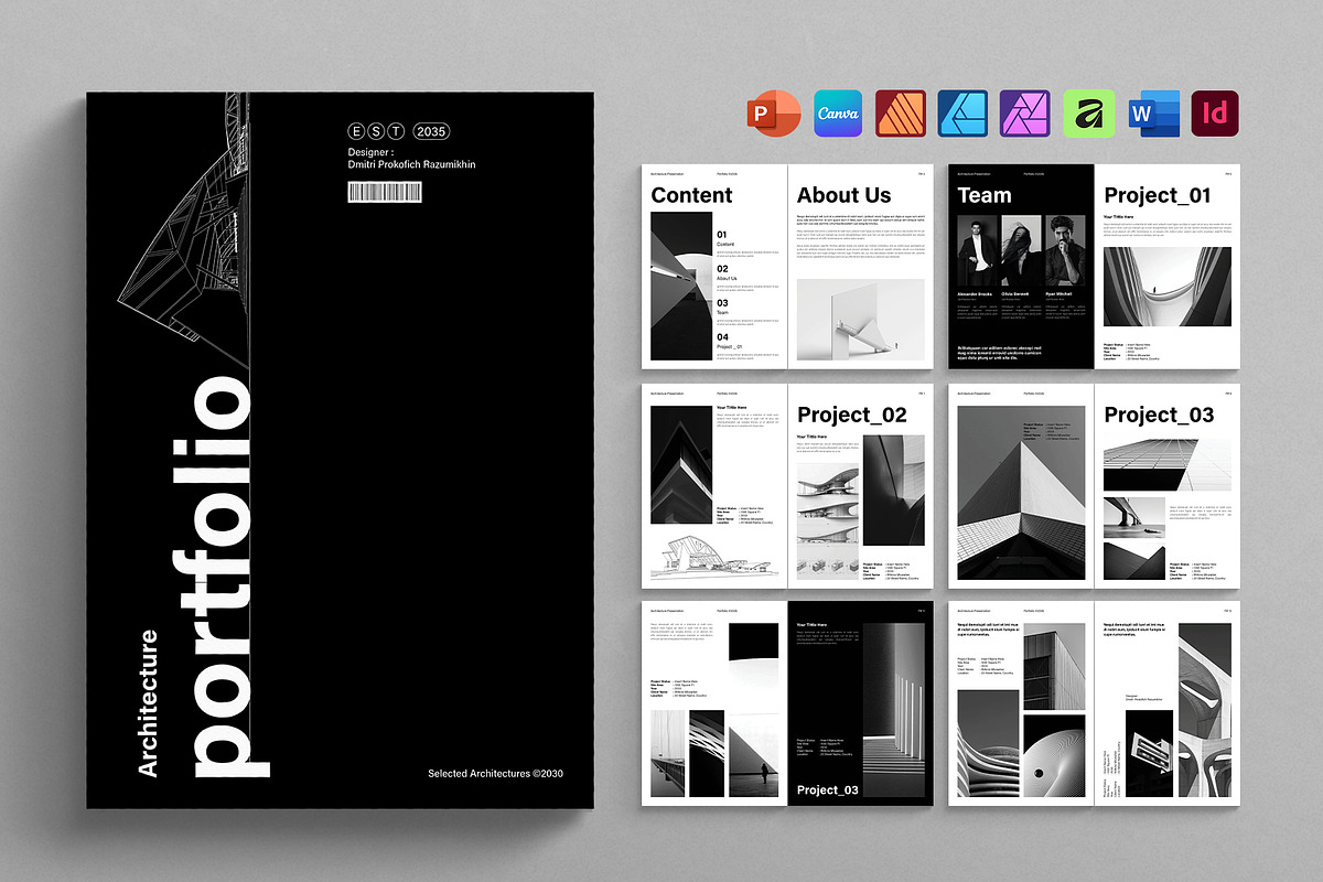 Architecture Portfolio Template, a Brochure Template by DesignCrest (Photo 1 of 13)