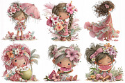 Whimsical Summer Beach Girls Clipart, an Illustration by DreamCafeArt (Thumbnail 4 of 7)