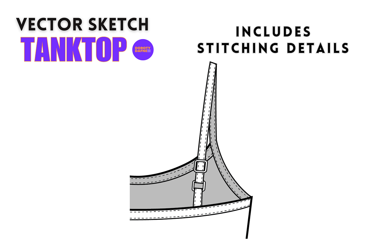 Strapped Top Vector Sketch, an Apparel Mockup by Doroty Dafne Designs (Photo 4 of 7)