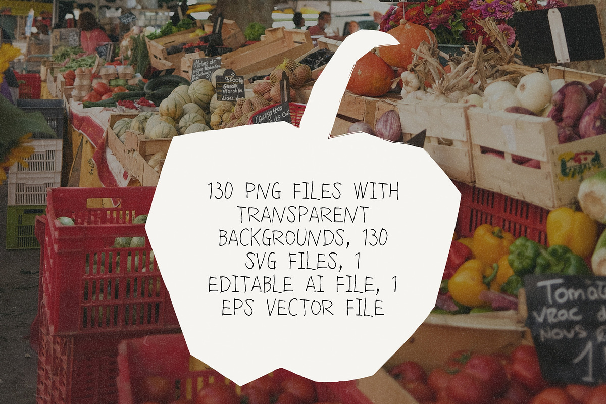 Market Cutouts: 130 Textured Shapes, a Food Illustration by Veyla (Photo 14 of 15)