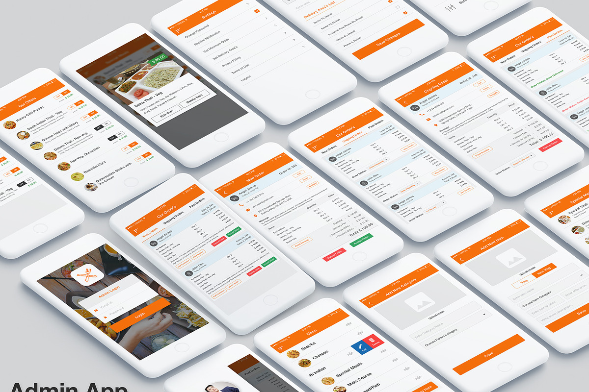 Food Ordering Admin & User, an UI Kit Template by App Innovation (Photo 6 of 7)