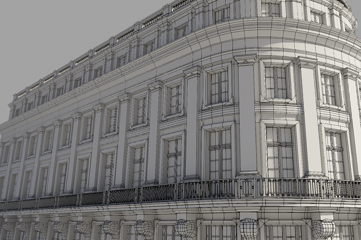 Neoclassic Corner Facade, an Architecture 3D Model by happy brush (Photo 7 of 7)