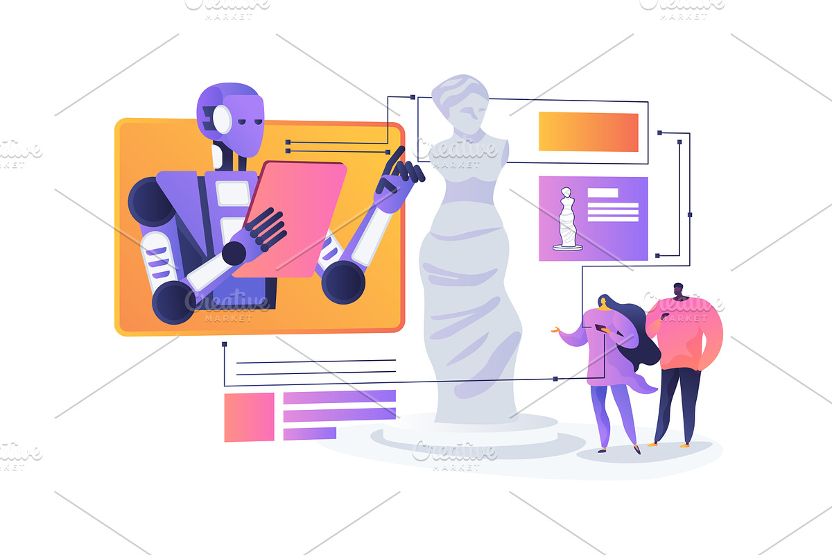 AI Interactive Museum Guides, a Technology Illustration by Visual Generation