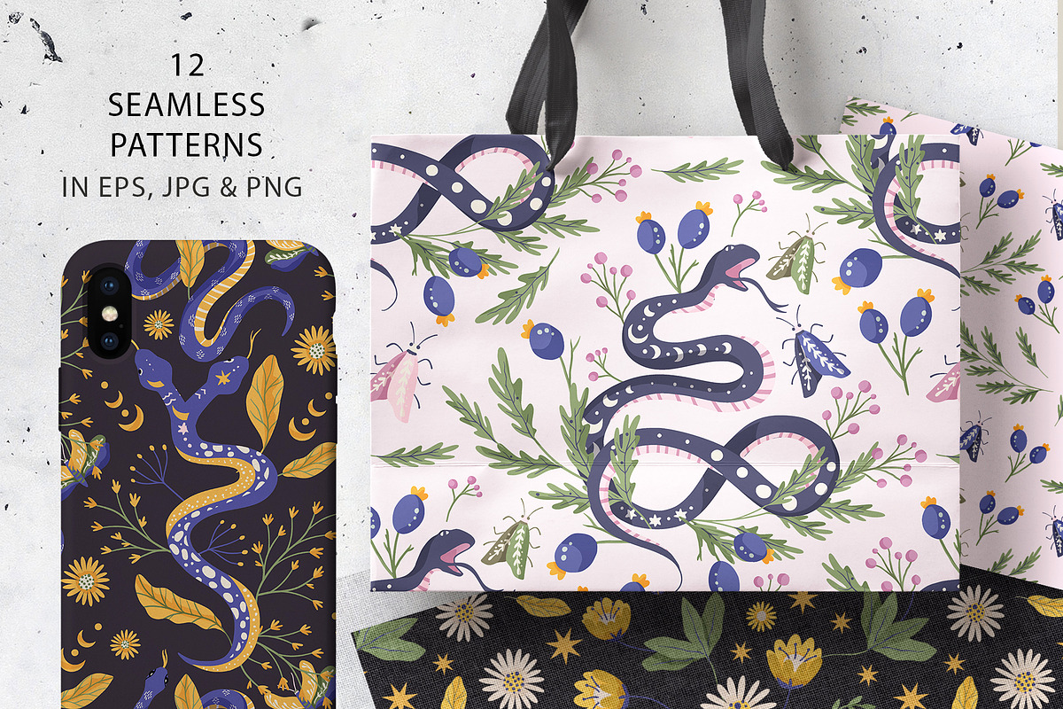 Snake Illustration & pattern bundle, an Animal Illustration by Red Ink (Photo 5 of 9)