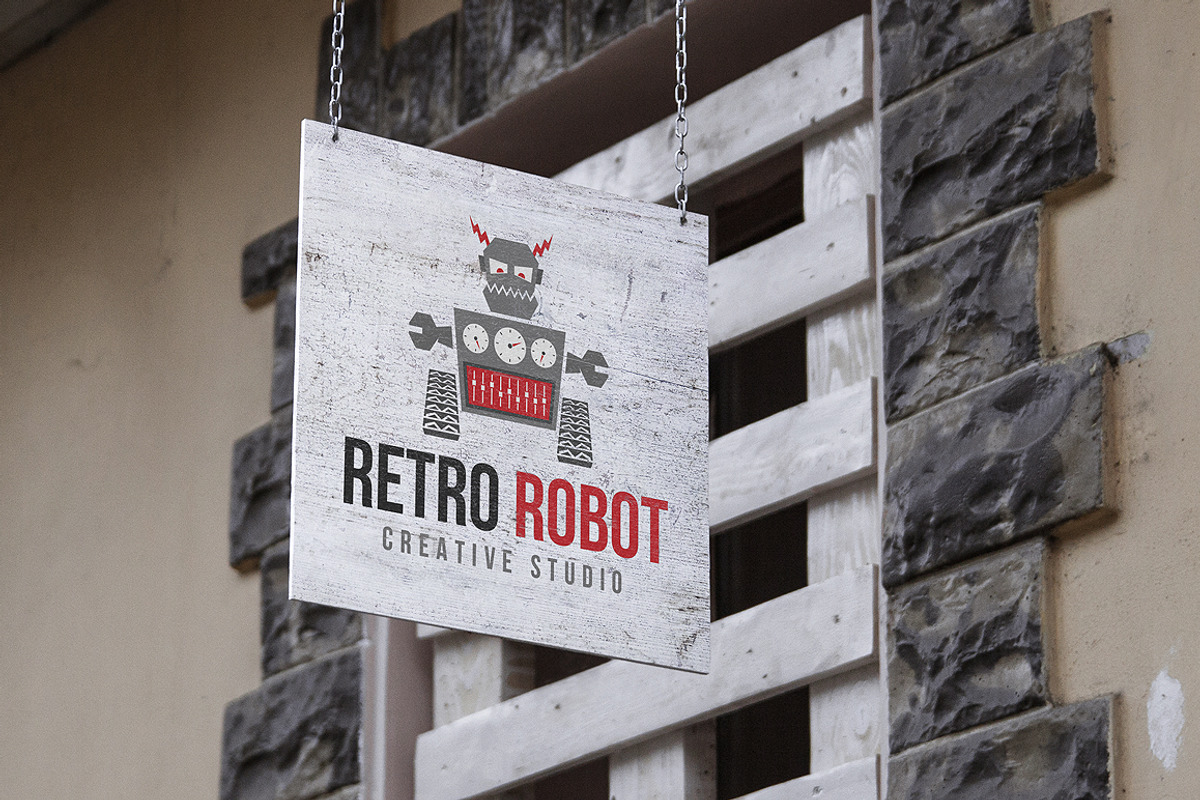 Retro Robot Logo Template, a Branding & Logo Template by Creativenauts (Photo 3 of 4)