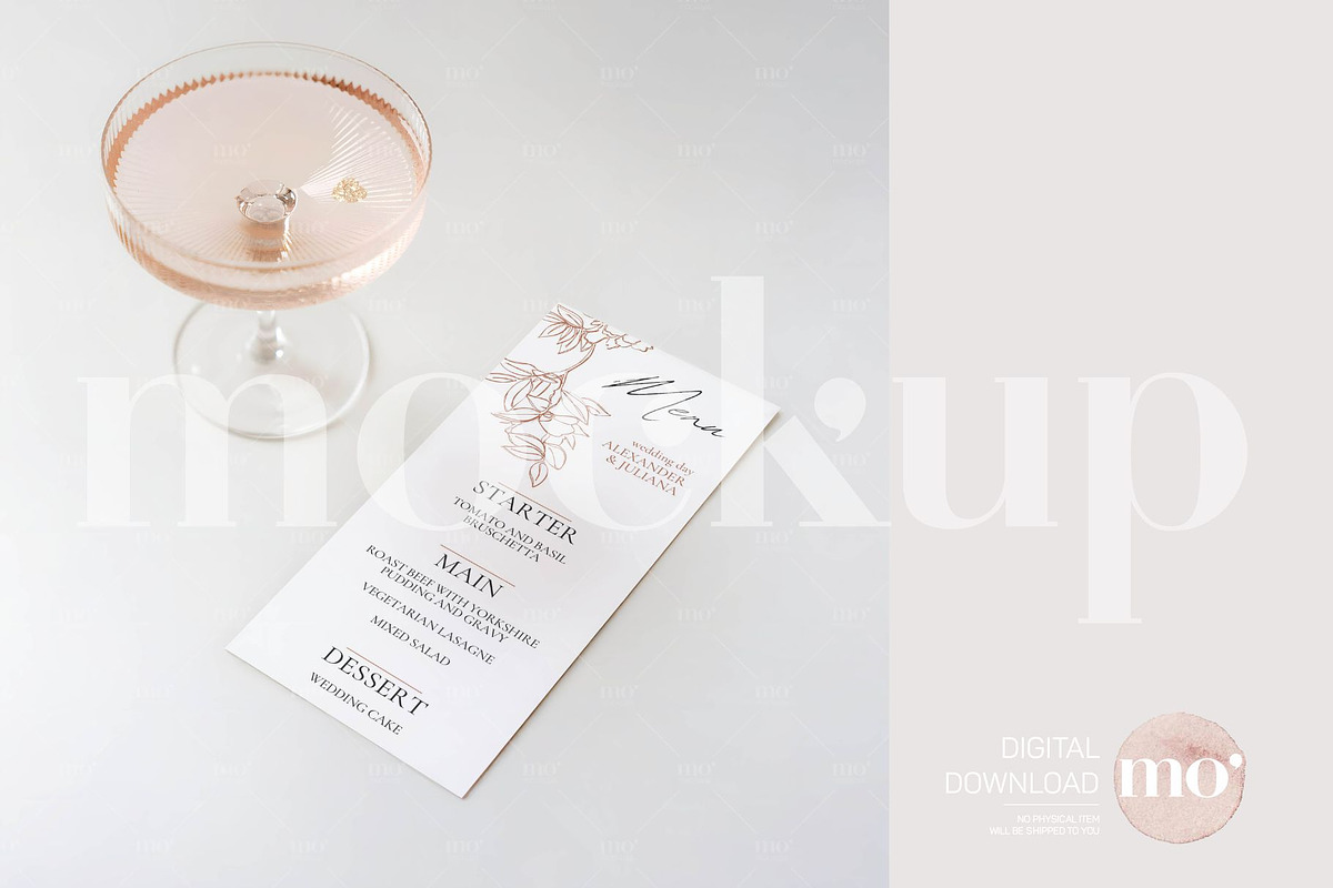4x9 Wedding Menu Mockup, a Product Mockup by MoMockups (Photo 5 of 5)