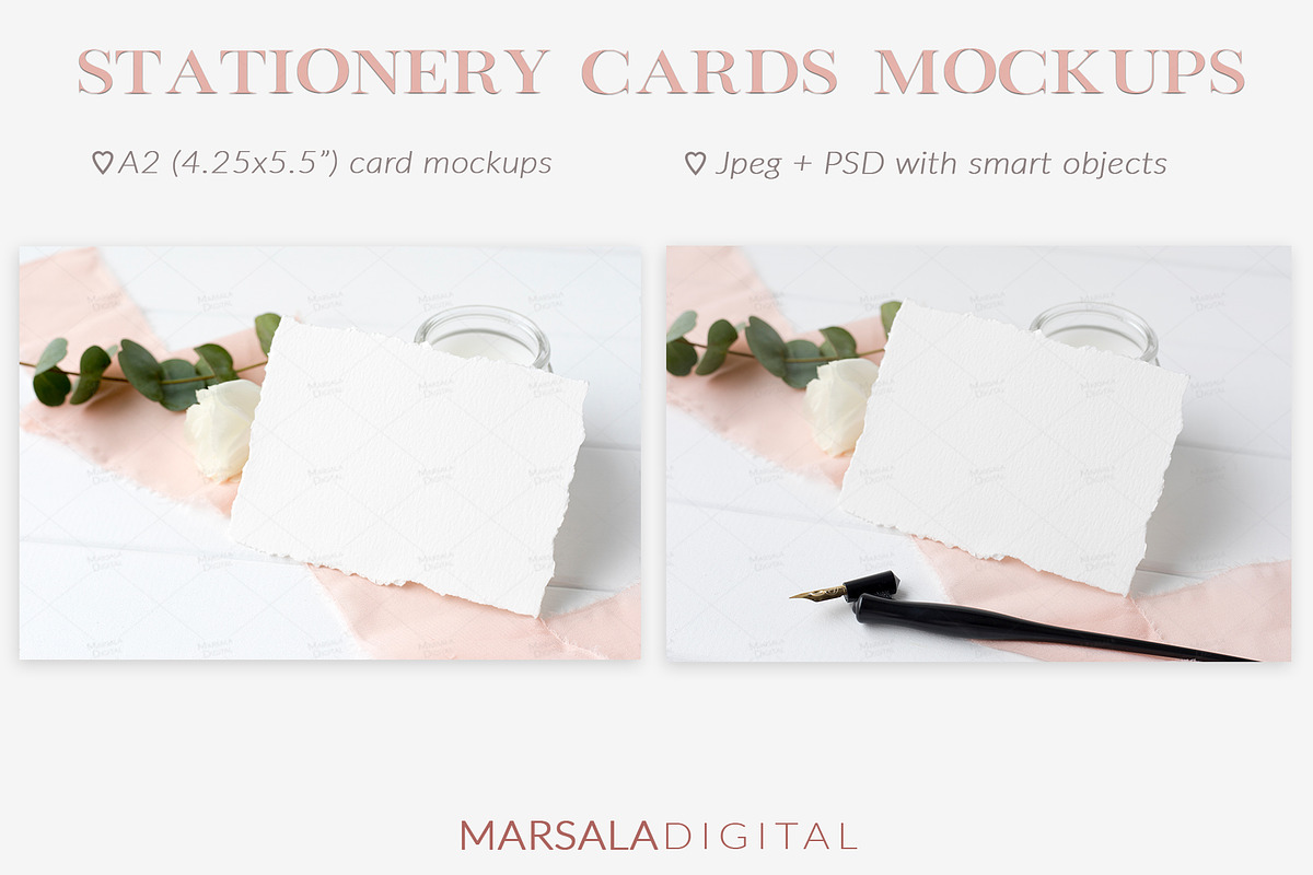 Elegant Blush Wedding Mockup Bundle, a Packaging Mockup by Marsala Digital (Photo 7 of 17)