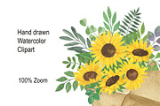 Sunflower sublimation clipart, an Illustration by Contes_de_fée (Thumbnail 2 of 7)