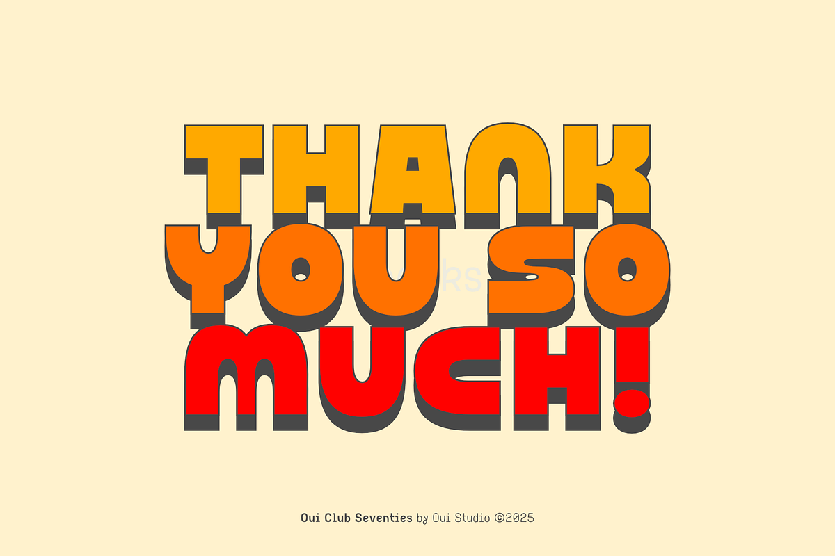 Oui Club Seventies Retro Font, a Font by Oui Studio (Photo 10 of 10)